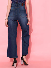 STREET 9 Women Blue Flared Fit Cropped Jeans