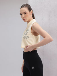 HRX by Hrithik Roshan Typography Print High Neck Crop Running T-shirt
