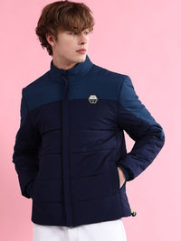 The Indian Garage Co Men Colourblock Zip-Front Regular Fit Puffer Jacket
