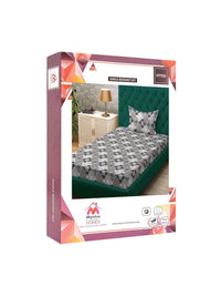 Myntra Elegant Homes Grey Geometric 400 TC Single Bedsheet with 1 Pillow Covers