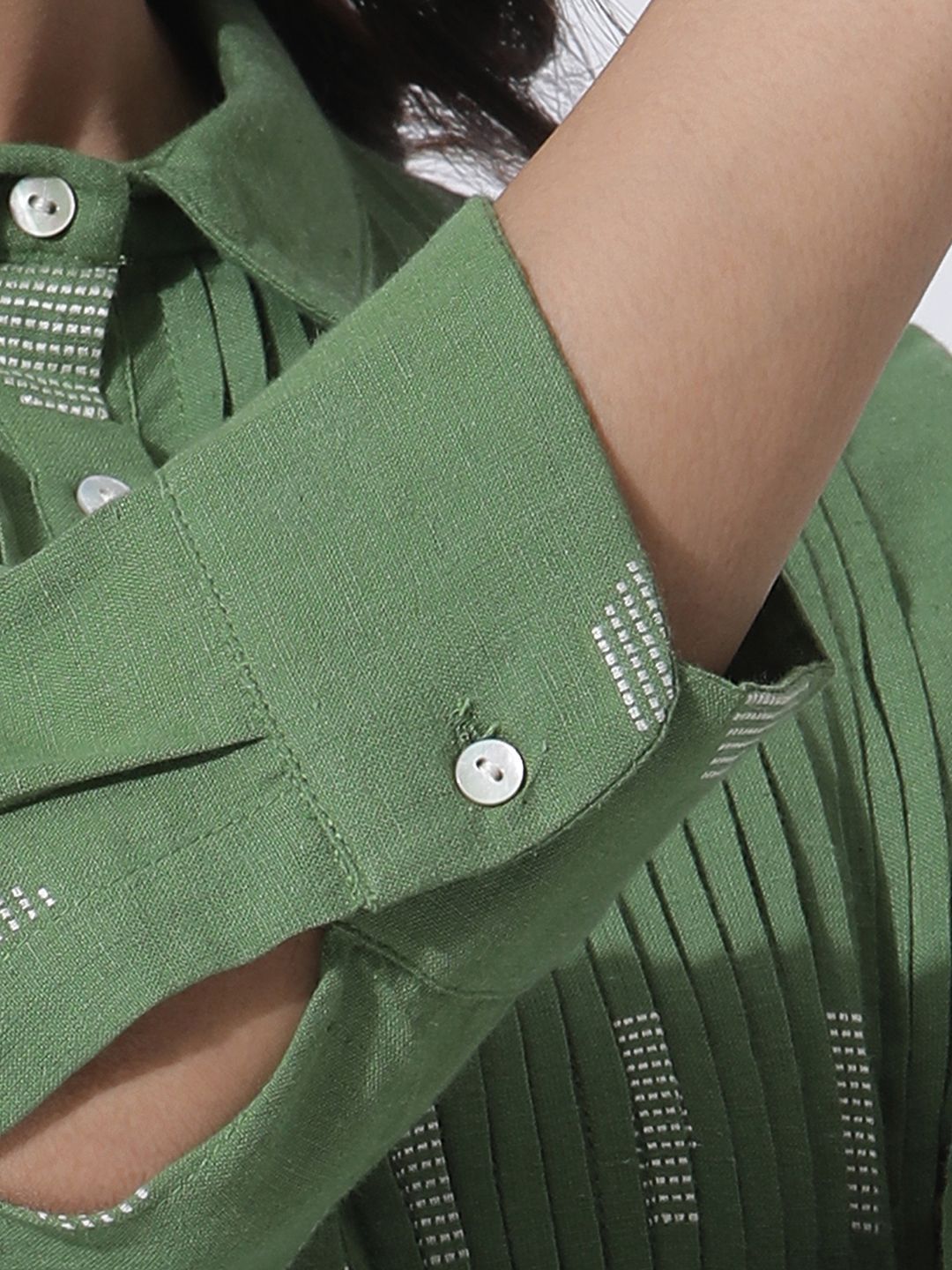 W Ethnic Motifs Printed Shirt Collar Anarkali Kurta with Trousers