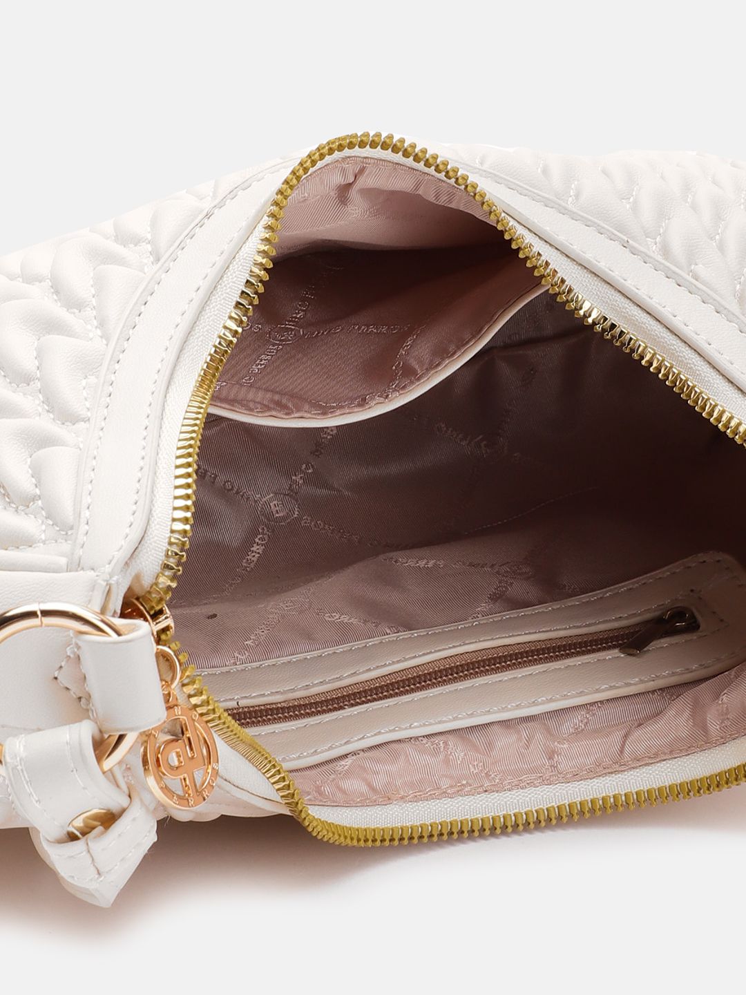 Lino Perros Structured Shoulder Bag with Quilted Detail
