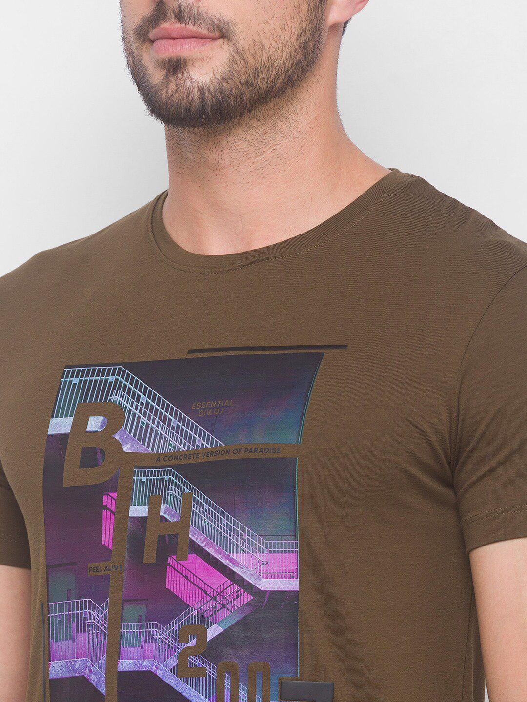 Being Human Men Brown Printed T-shirt