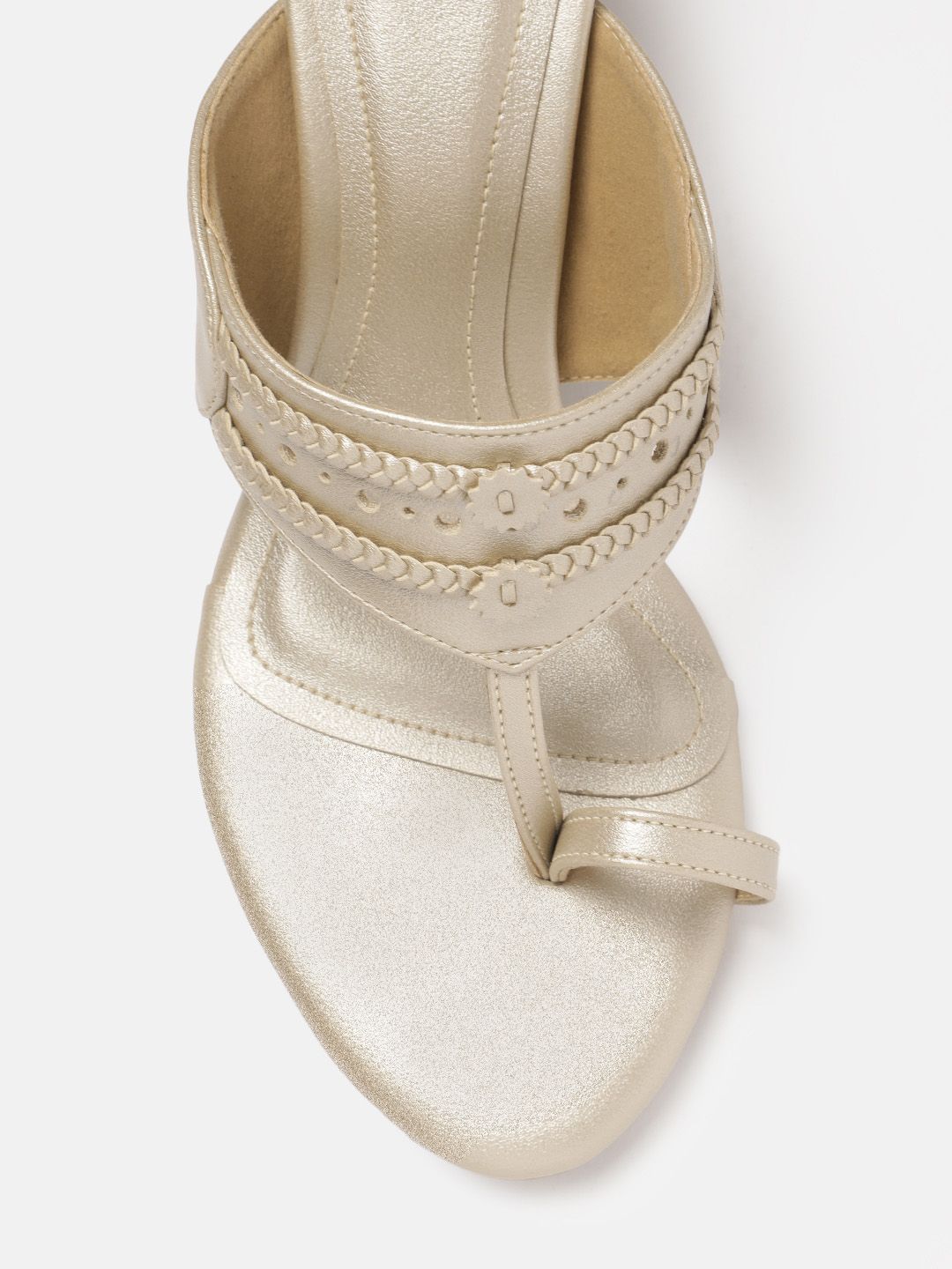 House of Pataudi Ethnic Embellished Block Heel Sandals