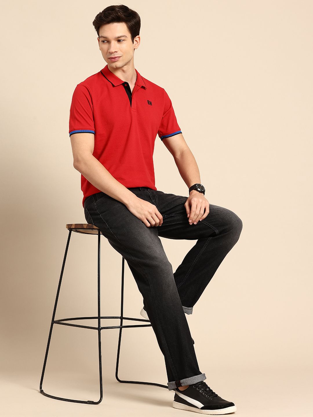 Being Human Polo Collar Pure Cotton T-shirt