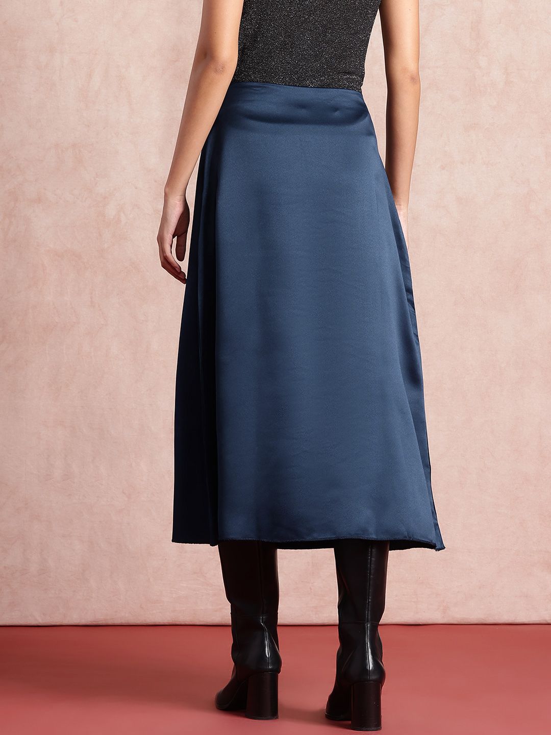 all about you Satin A-Line Midi Skirt