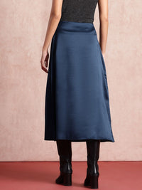 all about you Satin A-Line Midi Skirt