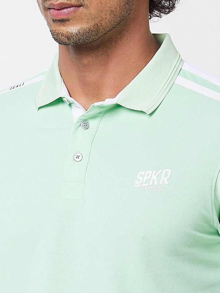 SPYKAR Polo Collar Short Sleeves Cotton Slim Fit T-shirt