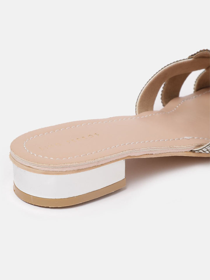 Lino Perros Women Embellished Party Open Toe Flats