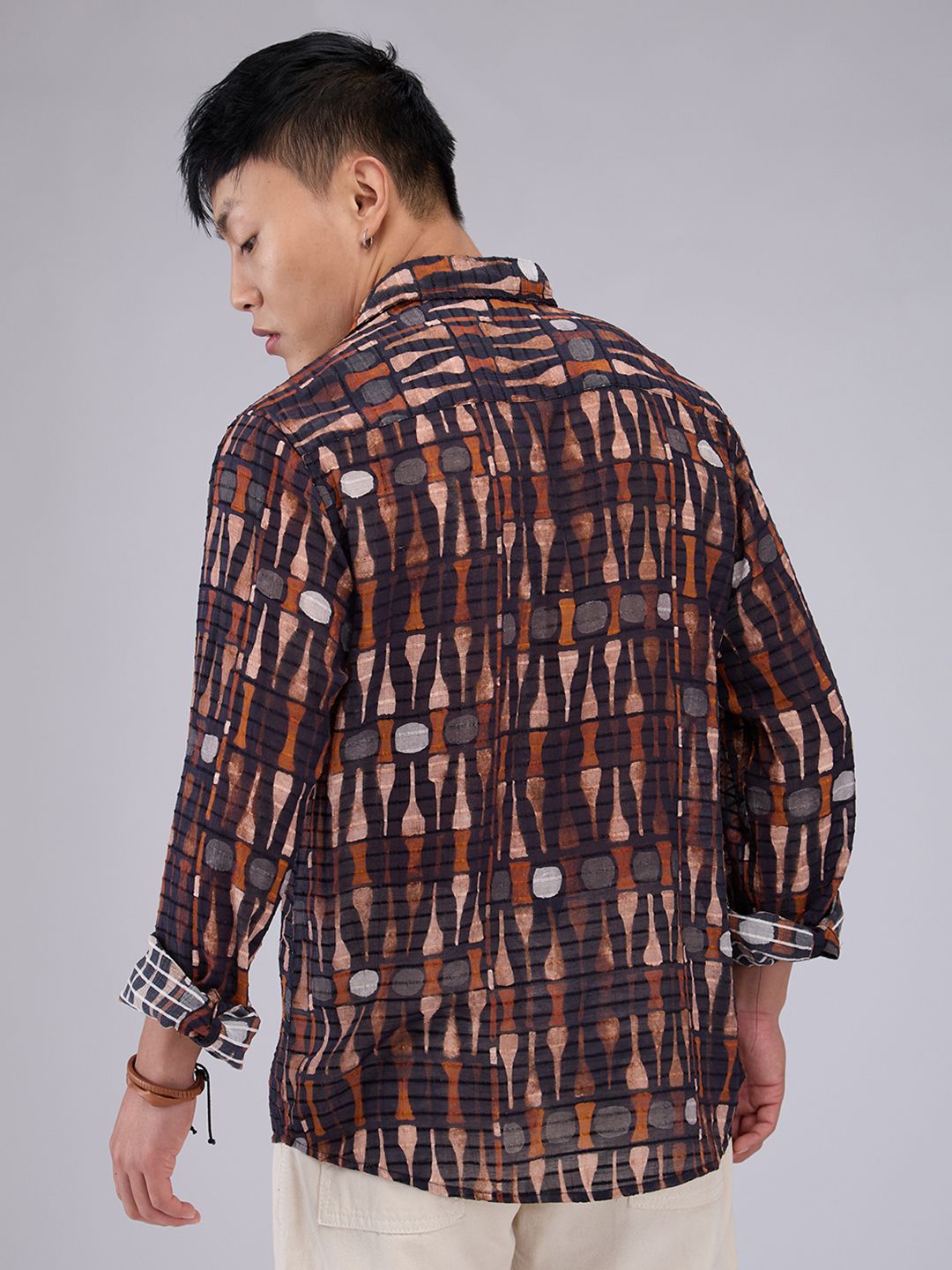 VASTRADO Men Classic Slim Fit Opaque Printed Casual Shirt
