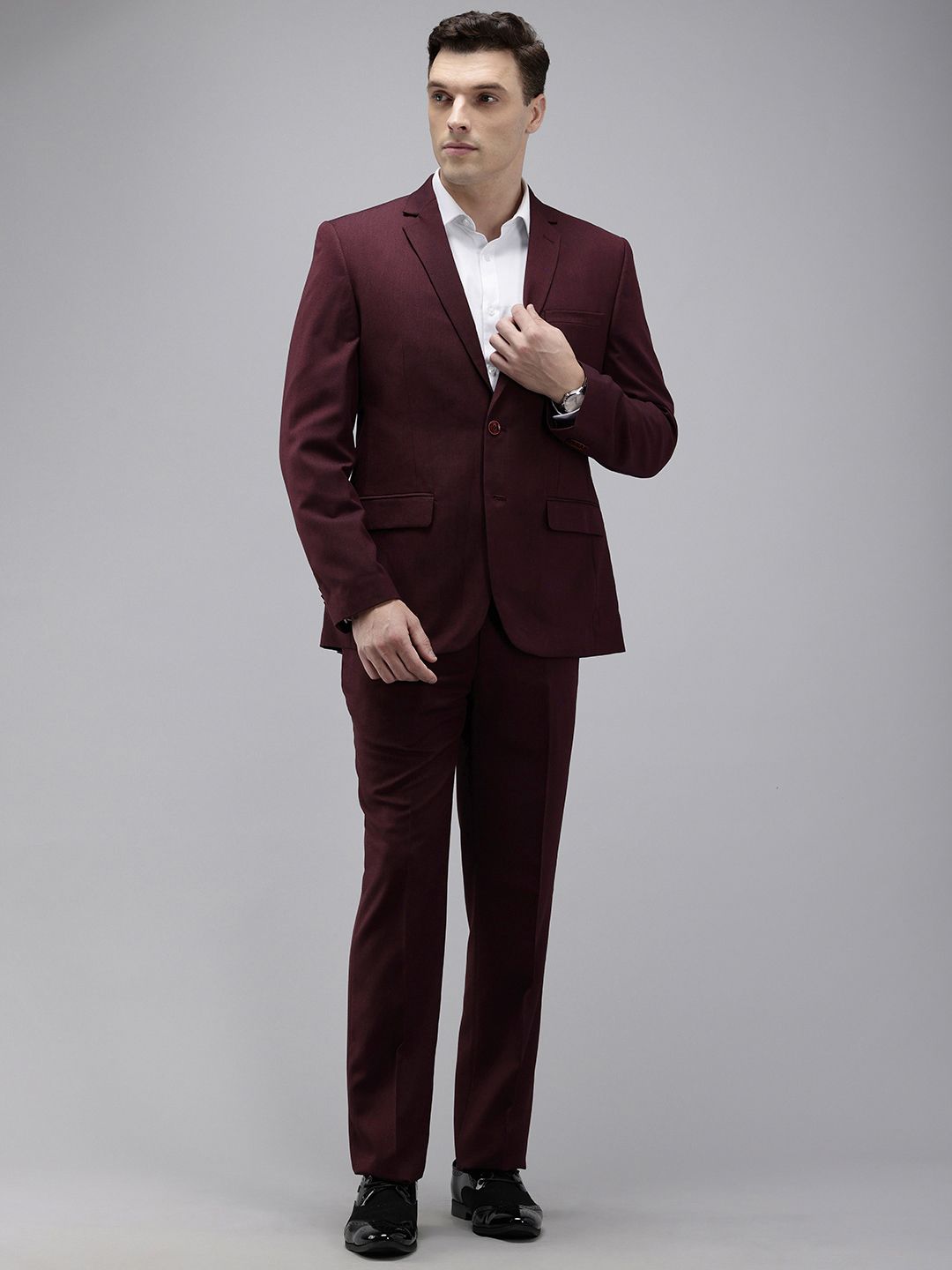 Park Avenue Self Design Single Breasted 2 Piece Party Suits