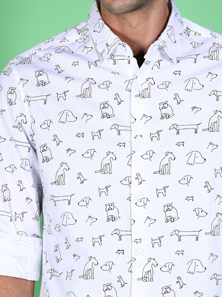 The Indian Garage Co Conversational Printed Slim Fit Casual Shirt