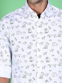 The Indian Garage Co Conversational Printed Slim Fit Casual Shirt