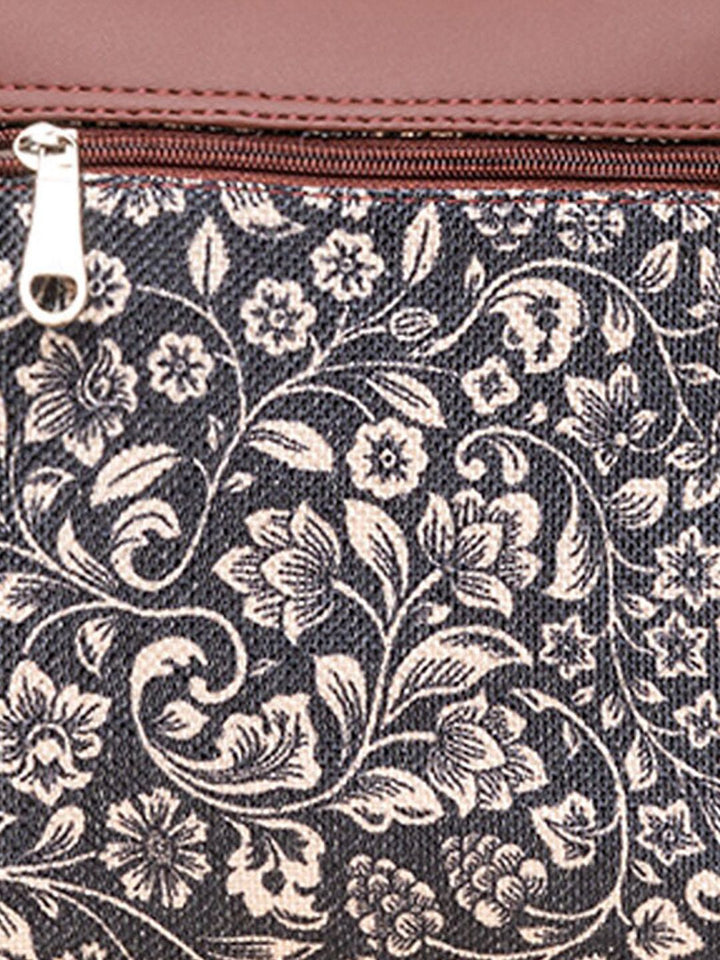 ZOUK Floral Printed Structured Sling Bag