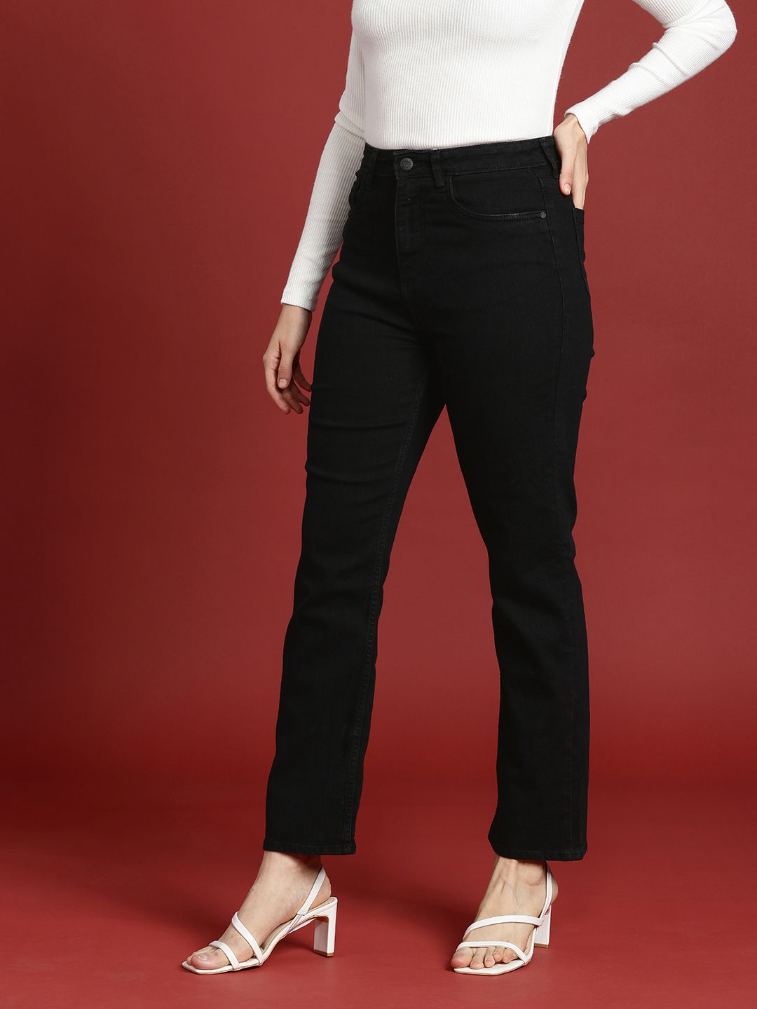 all about you Women Straight Fit High-Rise Stretchable Jeans
