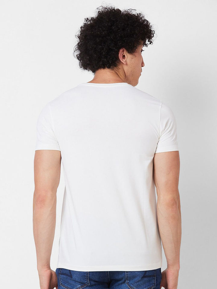 SPYKAR Round Neck Short Sleeves Printed Slim Fit Cotton T-shirt