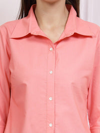 Athena Tinggi Cuffed Cuffed Cotton Shirt Gaya Baju Atas