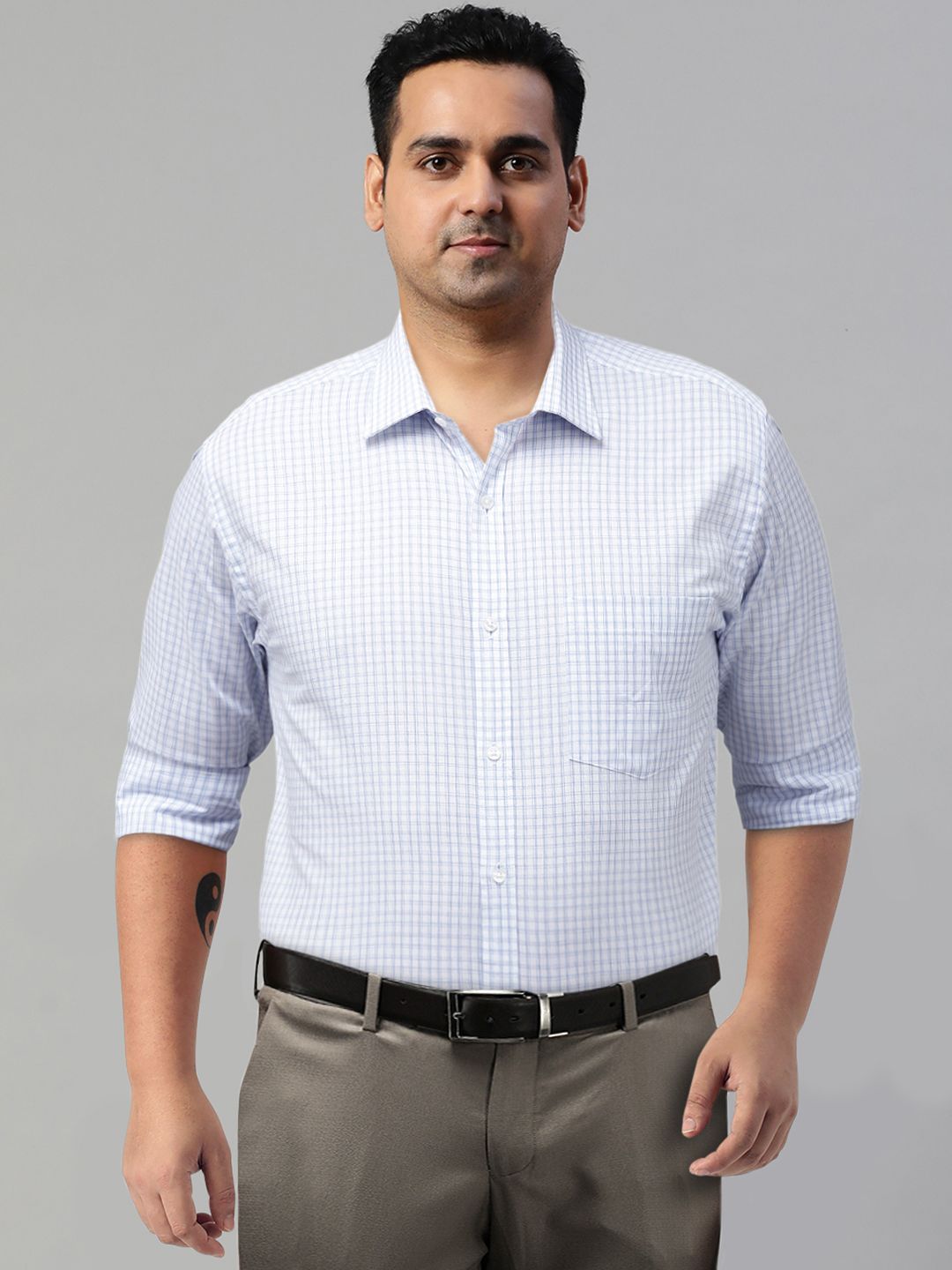 Park Avenue Pure Cotton Slim Fit Checked Formal Shirt