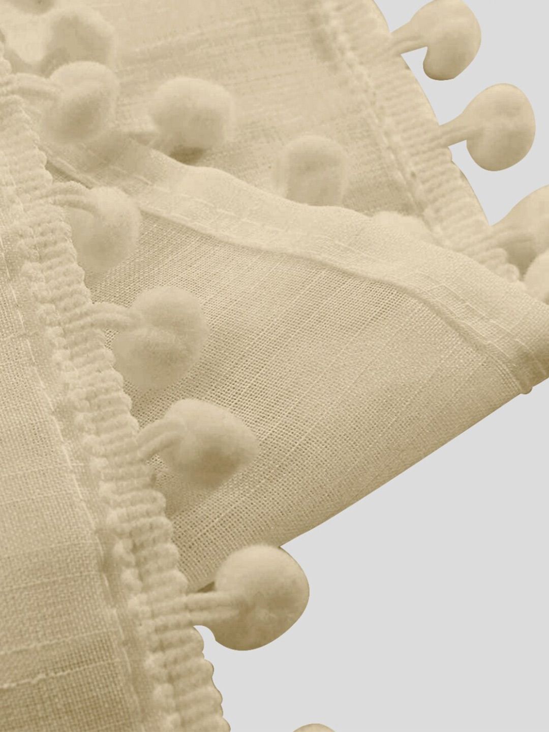 URBAN SPACE Taupe 2 Pieces Linen Sheer Long Door Curtains