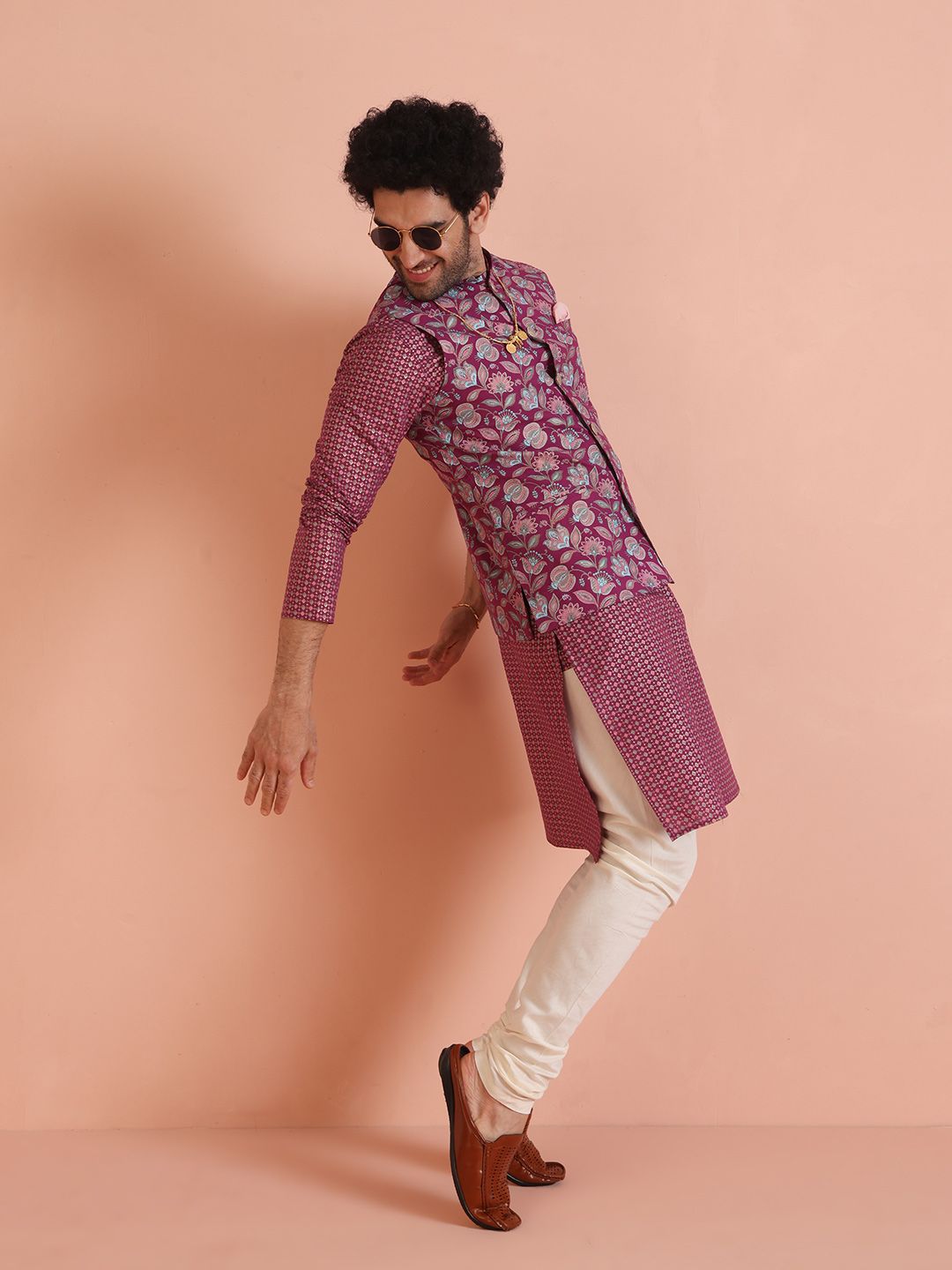 KISAH Printed Pure Cotton Nehru Jacket