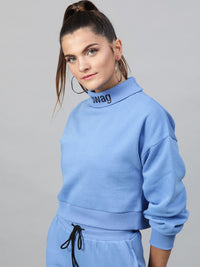 STREET 9 Women Blue Solid Sweatshirt