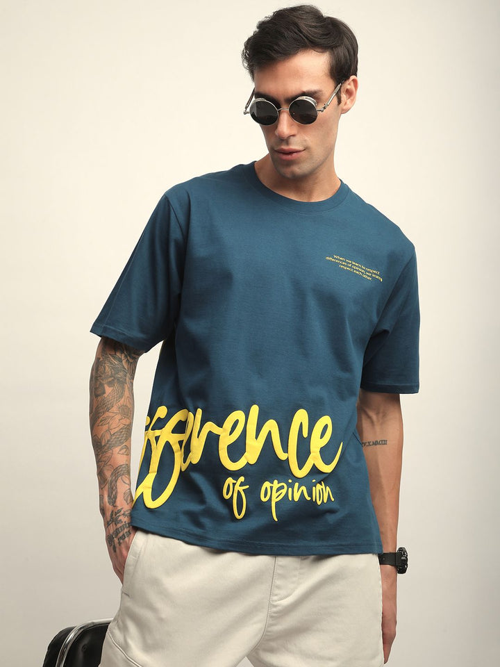 Difference Of Opinion Men Short Sleeve Oversized Crew Neck Printed Tshirt