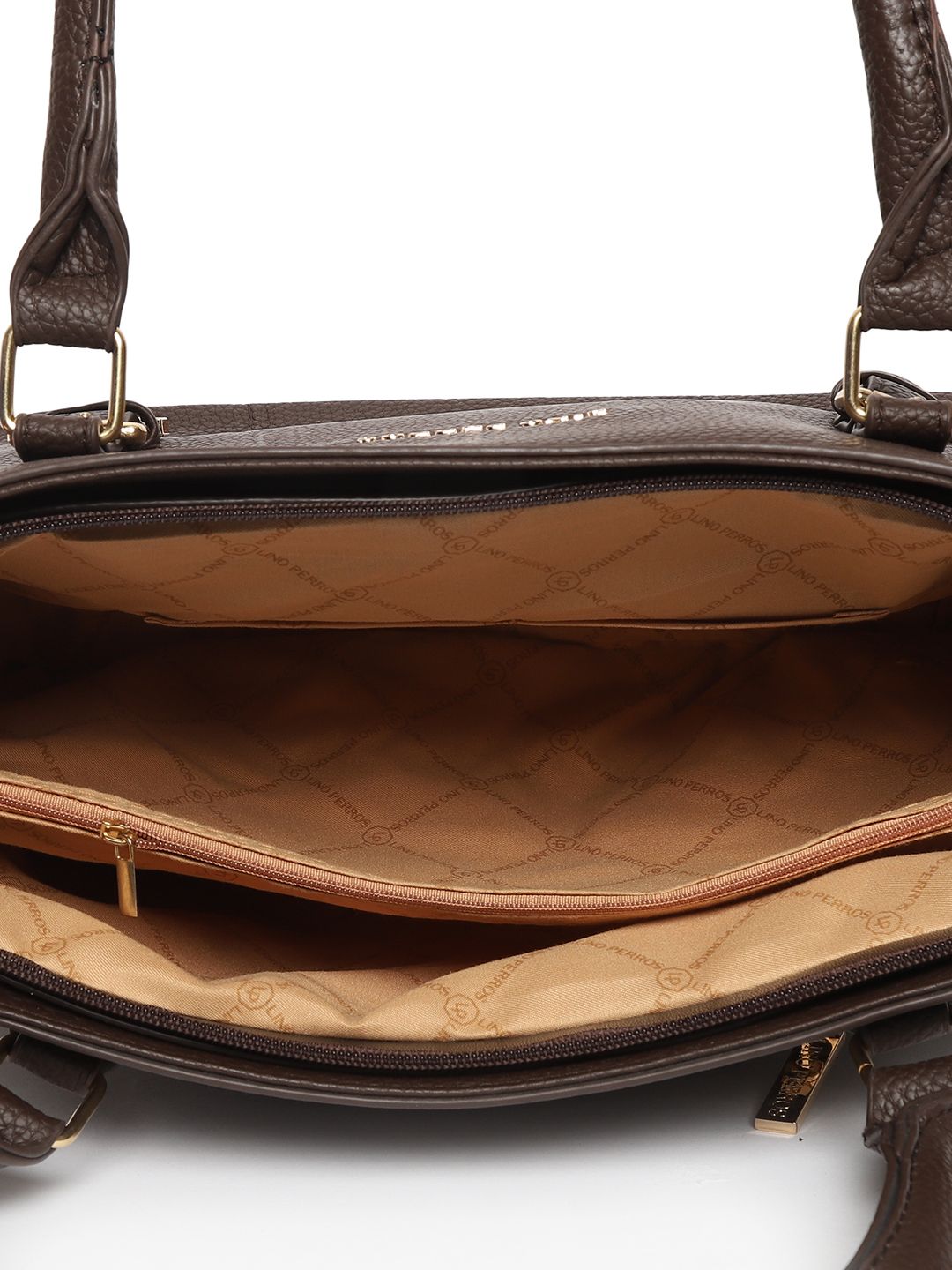 Lino Perros Coffee Brown Solid Shoulder Bag