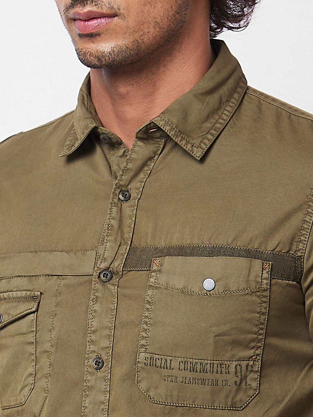 SPYKAR Spread Collar Cotton Casual Shirt