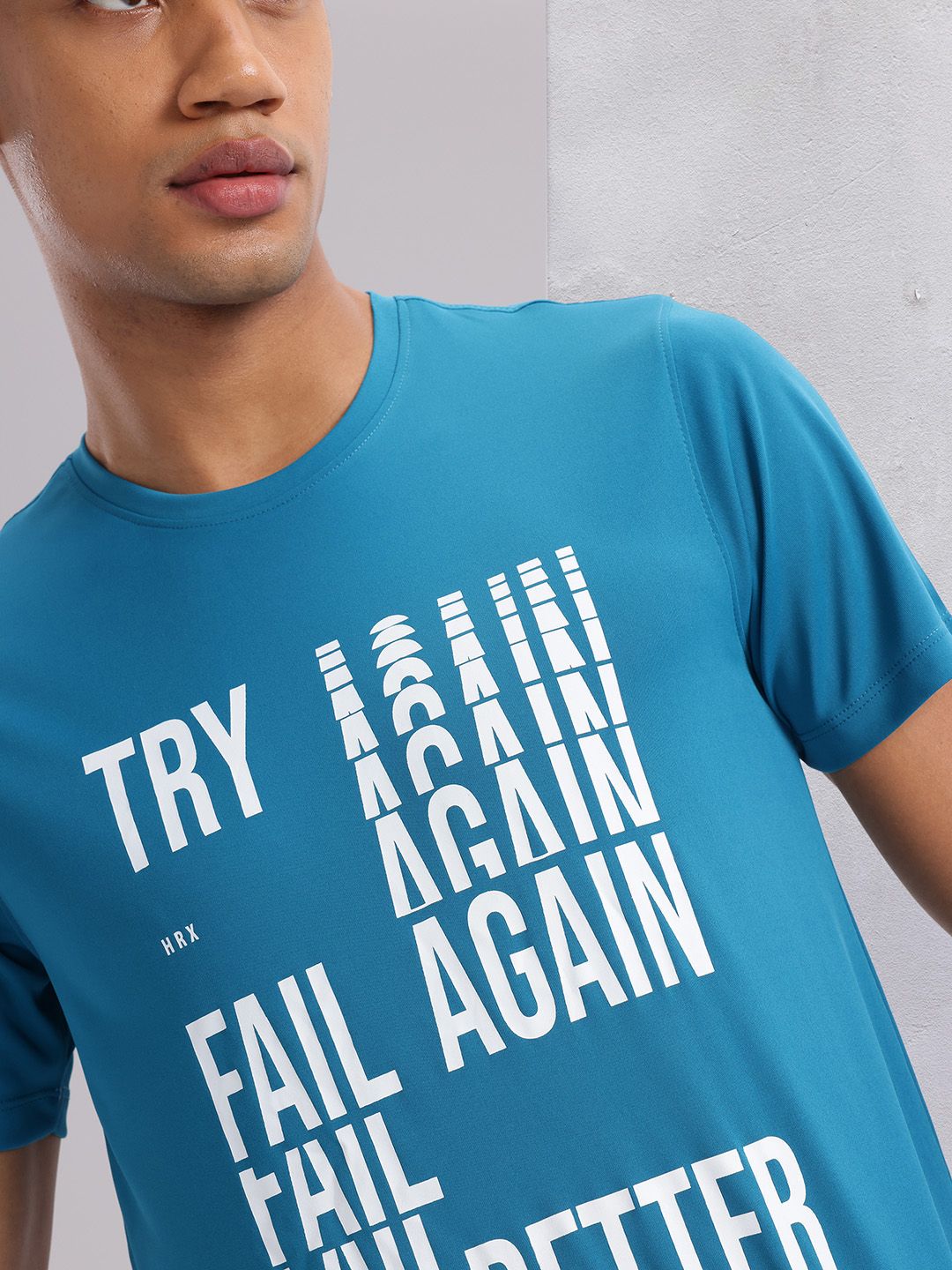 HRX by Hrithik Roshan Typography Print Rapid-Dry Training T-shirt