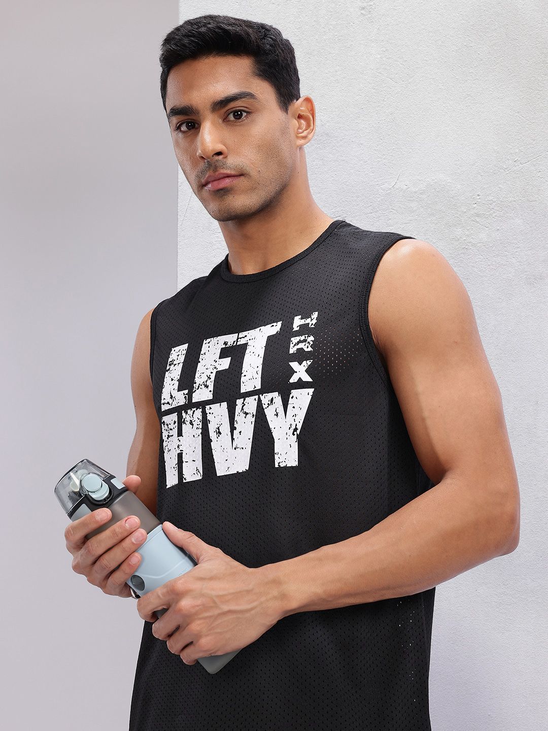 HRX by Hrithik Roshan Printed Sleeveless Rapid-Dry Training T-shirt