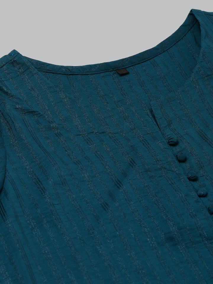 KALINI Stripes Printed Regular Kurta with Trousers