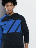 The Indian Garage Co Men Navy Blue Printed Hooded Sweatshirt