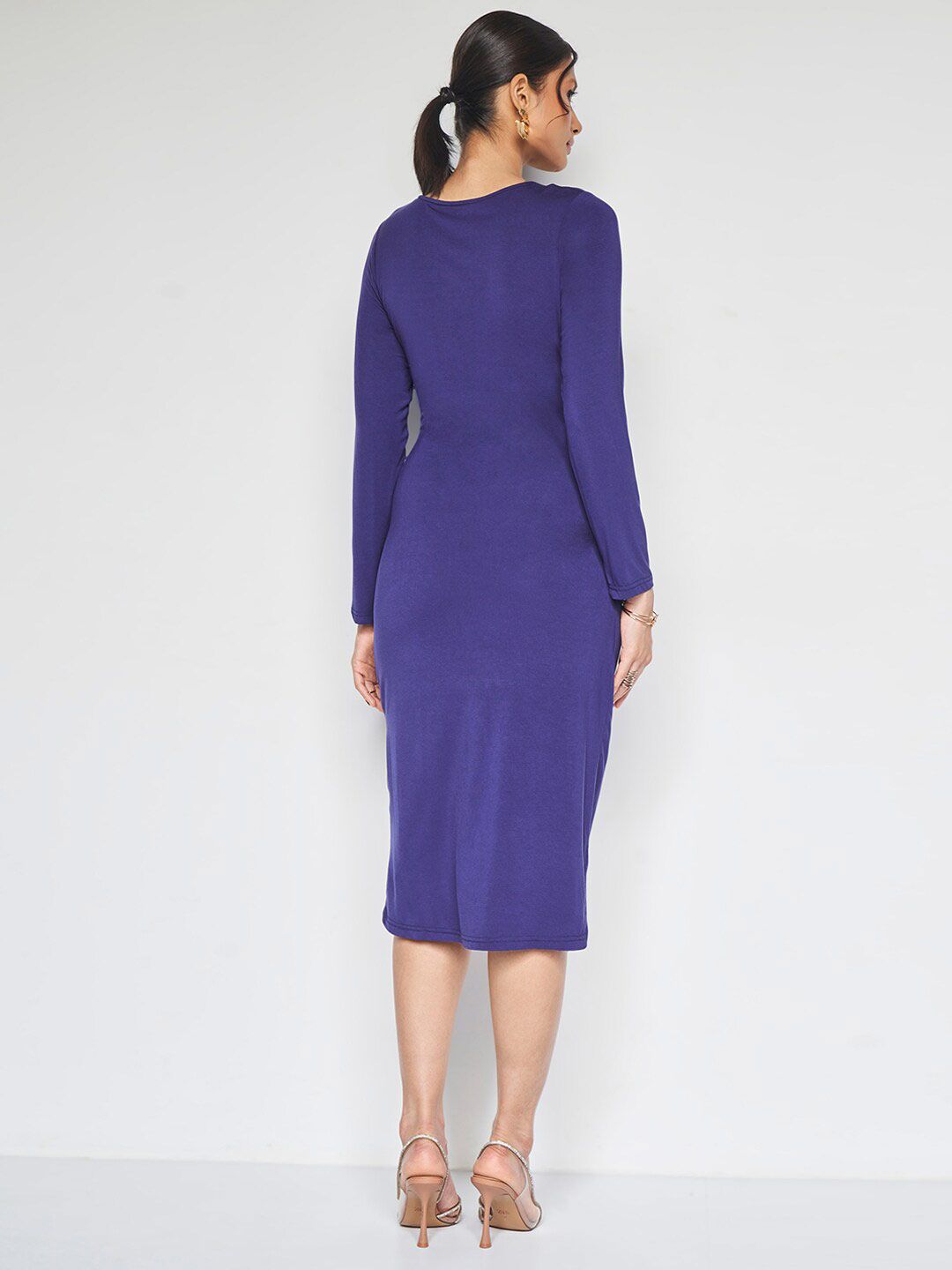 AND V-Neck Tulip Midi Sheath Dress