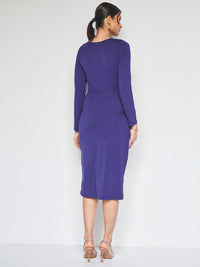 AND V-Neck Tulip Midi Sheath Dress