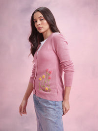 DressBerry Embroidered Acrylic Cardigan