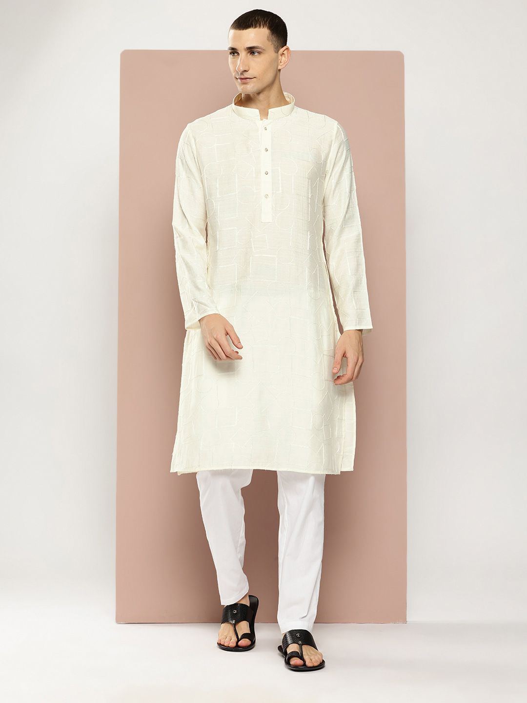 See Designs Men Embroidered Regular Thread Work Kurta with Pyjamas