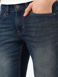 Urbano Fashion Men Bootcut Heavy Fade Clean Look Stretchable Jeans