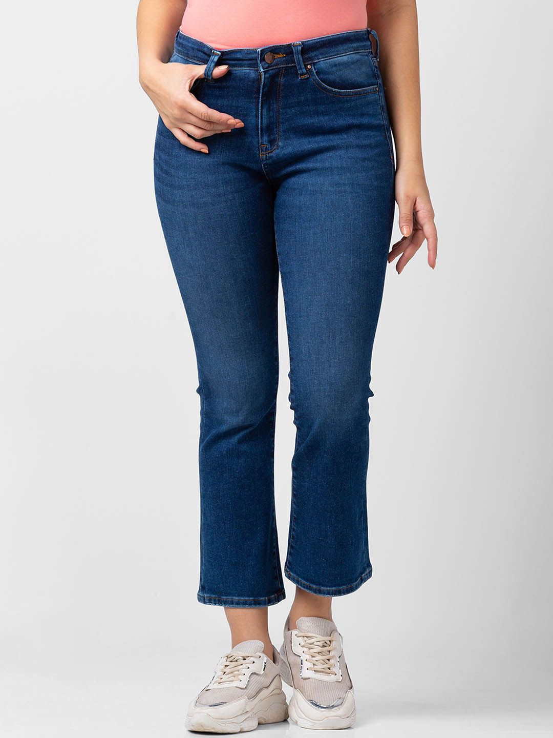 SPYKAR Women Elissa Cotton Bootcut High-Rise Light Fade Jeans