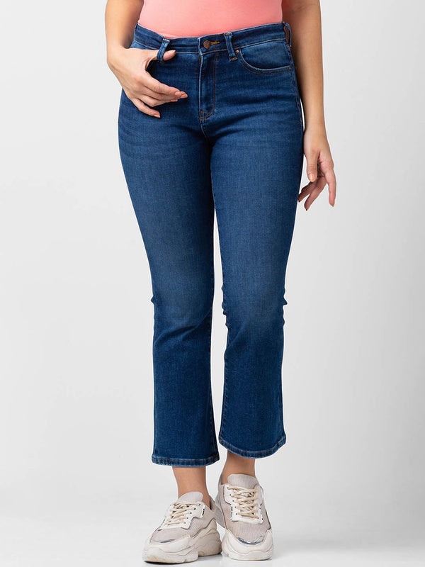 Spykar Women Elissa Cotton Bootcut High-High Light Fade Jeans