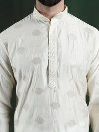 SOJANYA Motif Etnik Bersulam Kolar Mandarin Kurta Lurus Labuci