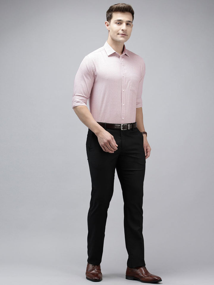 Park Avenue Slim Fit Self Design Textured Opaque Formal Shirt
