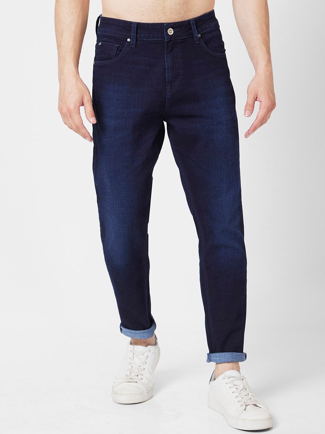 SPYKAR Men Kano Slim Fit Length Clean Look Cotton Stretchable Mid Rise Jeans