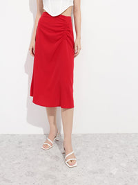 DressBerry The New Minimalism Ruched Knee Length A-Line Skirt