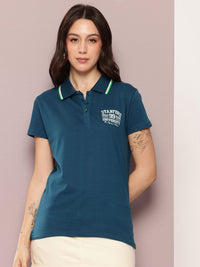 DILLINGER Women's Regular Fit Badge Embroidery Polo Tshirt