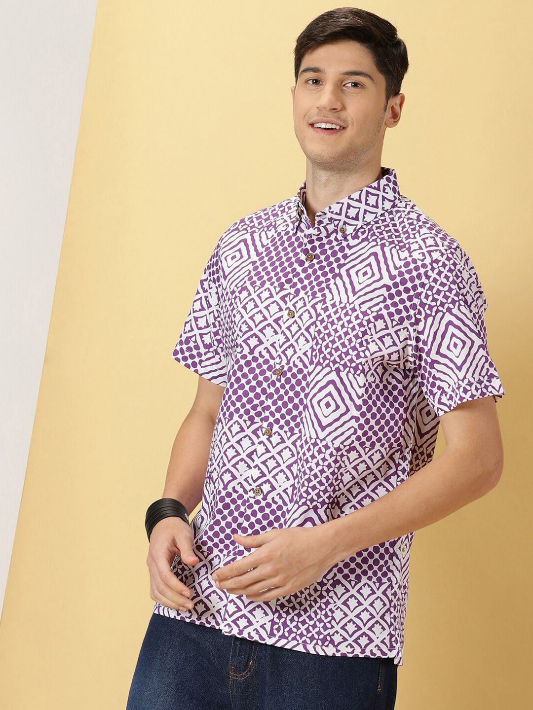 Thomas Scott Smart Opaque Printed Cotton Casual Shirt