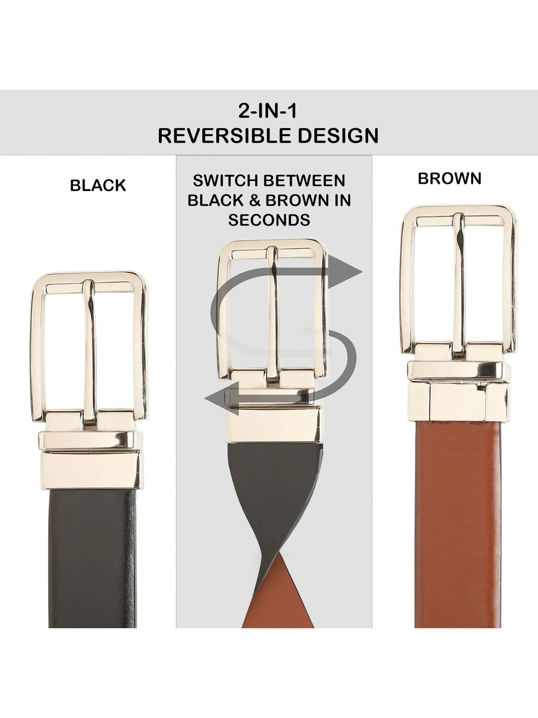 Teakwood Leathers Men Leather Reversible Belt