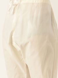 SOJANYA Kurta Rekaan Tenun Lelaki Maroon & Putih dengan Piyama & Jaket Nehru