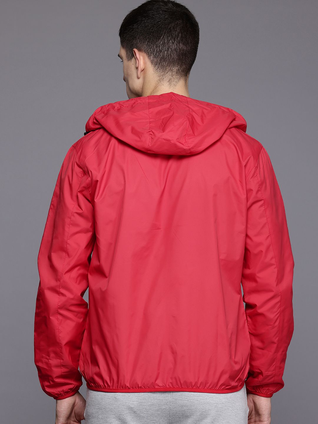 HRX by Hrithik Roshan Cherry Red Printed Rapid-Dry Training Tailored Jacket