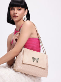 DressBerry Textured Structured Shoulder Bag