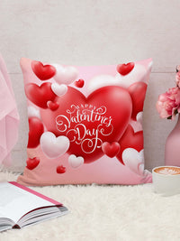 STITCHNEST White & Red Square Cushion Cover